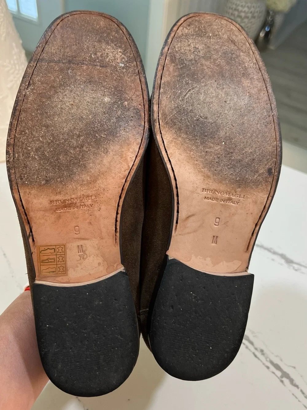 Bruno Magli Pittore Brown Suede Horsebit Loafers - Men's Size 9 M